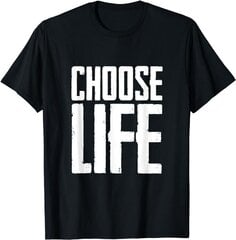 T-särk meestele ja naistele (unisex) "Choose Life", must hind ja info | Naiste alussärgid | kaup24.ee