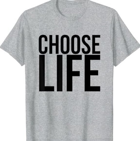 T-särk meestele ja naistele (unisex) "Choose Life", hall цена и информация | Naiste alussärgid | kaup24.ee