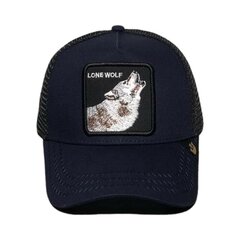Черная кепка с вышивкой волка и надписью "Lone Wolf". цена и информация | Мужские шарфы, шапки, перчатки | kaup24.ee