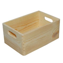 Деревянный ящик с ручками, 30х20 см цена и информация | Ящики для вещей | kaup24.ee
