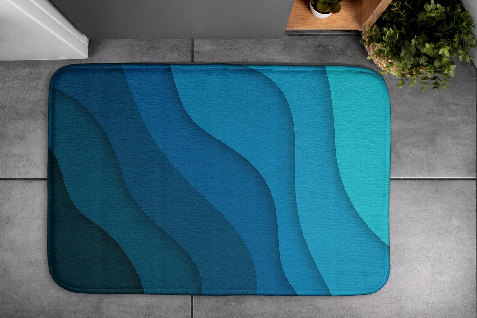 Vannitoa vaip Sinine Gradient, 90x60 cm hind ja info | Vannitoa sisustuselemendid ja aksessuaarid | kaup24.ee