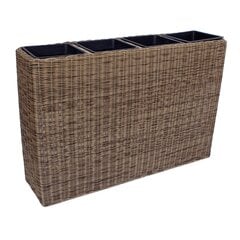Цветочный ящик Wicker, 89x24xH60 см, светло-коричневый цена и информация | Вазоны | kaup24.ee