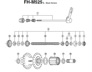 Tagumine rumm Shimano FH-M525 Deore цена и информация | Другие запчасти для велосипеда | kaup24.ee