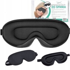 Professionaalne must 3D premium reguleeritava kummipaelaga silmamask. OPON hind ja info | Öösärgid, pidžaamad | kaup24.ee
