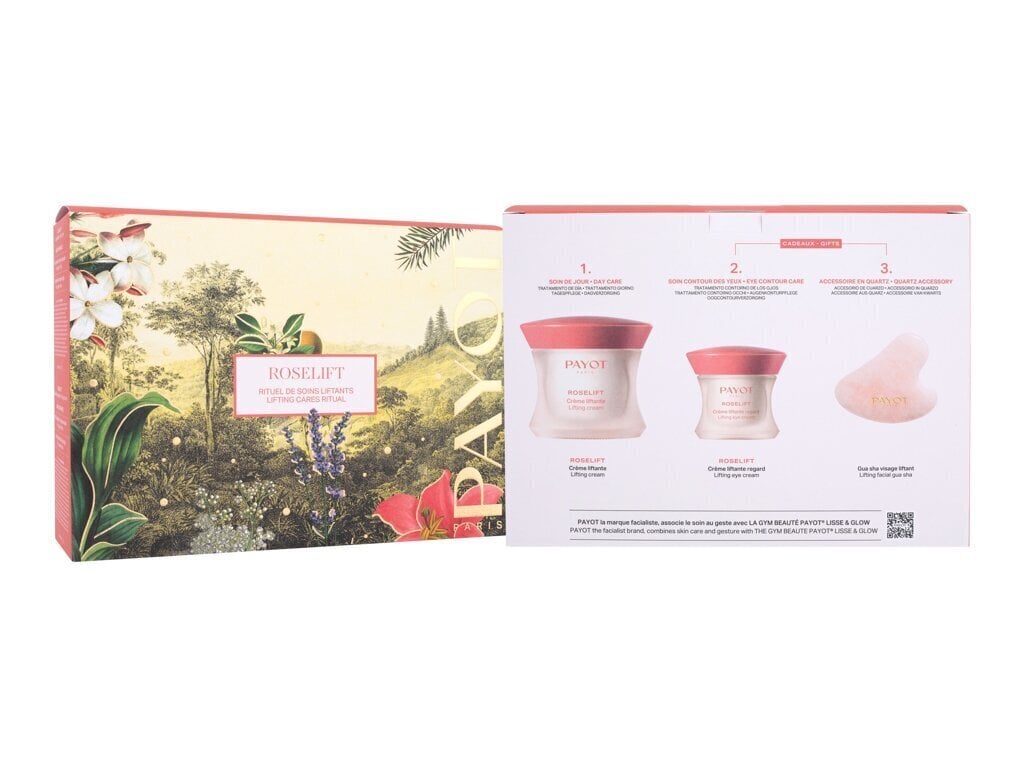 Kosmeetikakomplekt Payot Roselift Collagen Jour naistele: päevakreem 50 ml + silmahooldustoode 15 ml + Gua Sha kvarts 1 tk hind ja info | Näokreemid | kaup24.ee