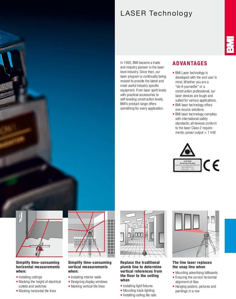 Risti- ja 5-realine lasernivelliir BMI autoMagic vastuvõtjaga hind ja info | Käsitööriistad | kaup24.ee