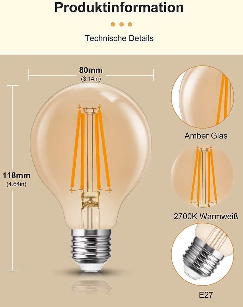 Led lambid Fulighture E27, 2tk hind ja info | Lambipirnid, lambid | kaup24.ee