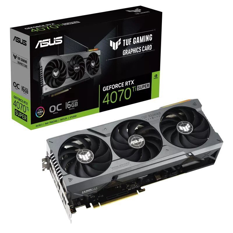 Asus TUF Gaming GeForce RTX 4070 Ti Super OC Edition (RTX4070TIS-O16G-GAMING) hind ja info | Videokaardid (GPU) | kaup24.ee