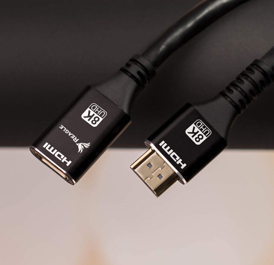 Reagle pikenduskaabel HDMI 2.1 4K 144Hz 0.5M adapterkaabel цена и информация | Lisatarvikud korpustele | kaup24.ee