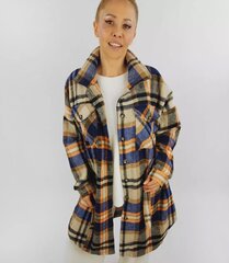 Теплая куртка, клетчатая рубашка, завязанный ремень. цена и информация | Женские пальто | kaup24.ee