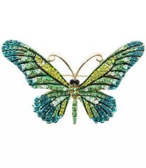 Брошь-бабочка Зеленая бабочка с цирконами Подарок цена и информация | Броши | kaup24.ee