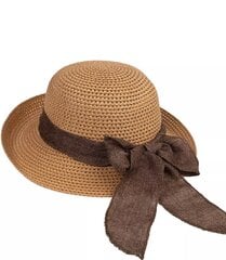 Ажурная соломенная шляпа с широким бантом из ленты. цена и информация | Женские шапки | kaup24.ee