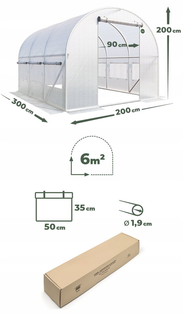 Kilekasvuhoone Garden Rosa, 3x2m цена и информация | Kasvuhooned | kaup24.ee