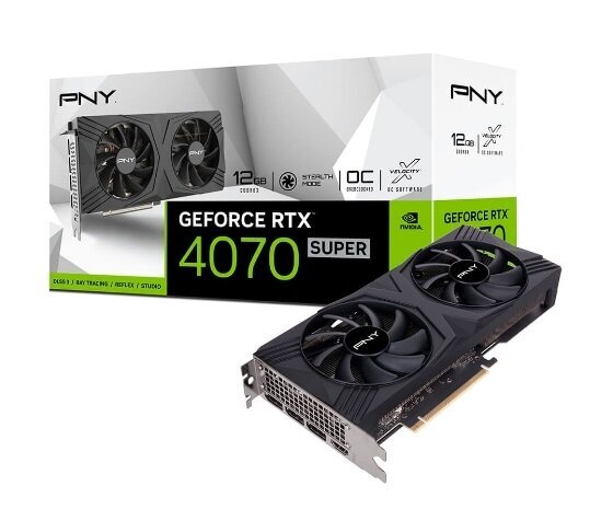 PNY GeForce RTX 4070 Super OC DF Verto (VCG4070S12DFXPB1-O) цена и информация | Videokaardid (GPU) | kaup24.ee