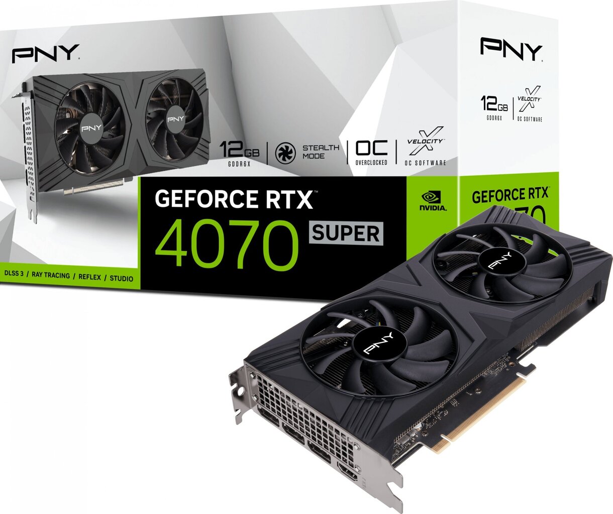 PNY GeForce RTX 4070 Super OC DF Verto (VCG4070S12DFXPB1-O) hind ja info | Videokaardid (GPU) | kaup24.ee