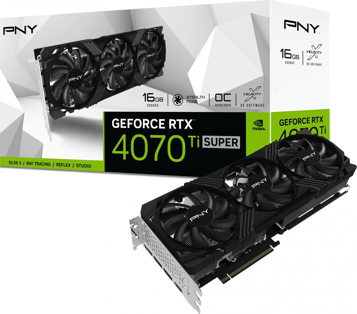 PNY GeForce RTX 4070 Ti Super 16GB OC TF Verto (VCG4070TS16TFXPB1-O) hind ja info | Videokaardid (GPU) | kaup24.ee
