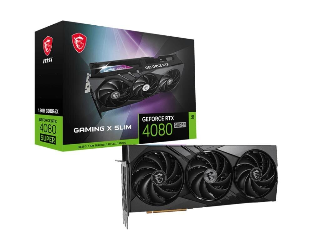 MSI GeForce RTX 4080 Super Gaming X Slim (RTX4080SUPGAMXSLIM16G) цена и информация | Videokaardid (GPU) | kaup24.ee