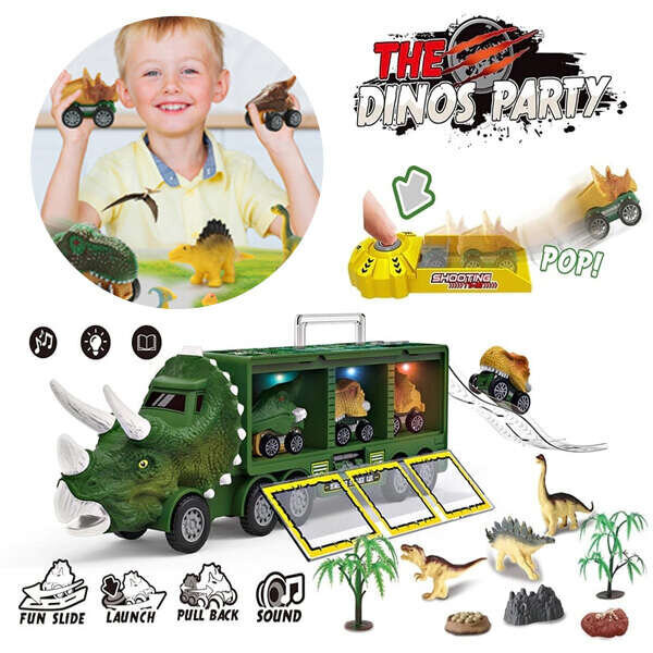 Autokomplekt Deenodi Dinosaurs, 17 tk hind ja info | Poiste mänguasjad | kaup24.ee