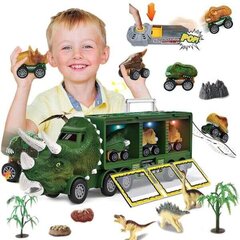 17 грузовиков, фигурки динозавров и машинки в одном deenodi цена и информация | Игрушки для мальчиков | kaup24.ee