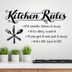 Наклейка на стену Правила кухни цена и информация | Декоративные наклейки | kaup24.ee