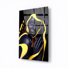 Картина из закаленного стекла - Девушка с желтыми линиями цена и информация | Картины, живопись | kaup24.ee