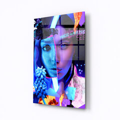 Картина из закаленного стекла - Девушка в неоновом свете цена и информация | Настенные деревянные декорации | kaup24.ee