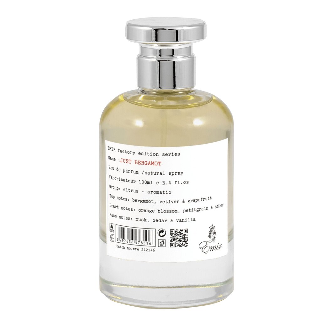 Lõhnavesi Emir Just Bergamot EDP naistele/meestele, 100 ml цена и информация | Naiste parfüümid | kaup24.ee