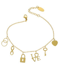 Kuldne käevõru Padlock Key Love Gift Subtle 17233-uniw hind ja info | Käevõrud, käeketid | kaup24.ee