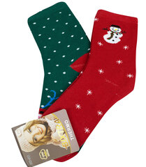 Носки женские новогодние, разные цвета, 2 пары. цена и информация | Женские носки из ангорской шерсти | kaup24.ee