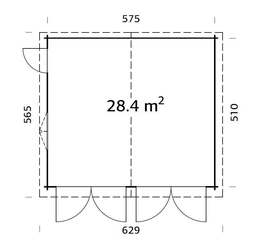 Garaaž Roger 28,4 m² 2-le autole puitväravatega цена и информация | Kuurid ja aiamajad | kaup24.ee