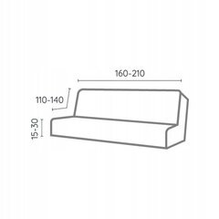 Ga.i.Co diivanikate 160 - 210 cm, hall цена и информация | Чехлы для мебели | kaup24.ee