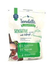 Kuivtoit tubastele kassidele Sanabelle linnulihaga Sensitive Poultry, 400 g hind ja info | Kuivtoit kassidele | kaup24.ee