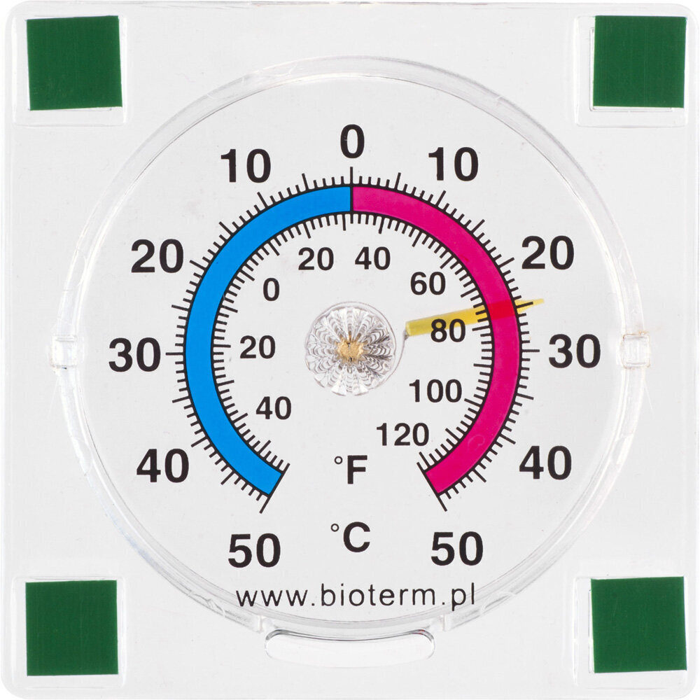 Bimetallist termomeeter aknale, 7,7X7,7 cm hind ja info | Mõõdikud (niiskus, temp, pH, ORP) | kaup24.ee
