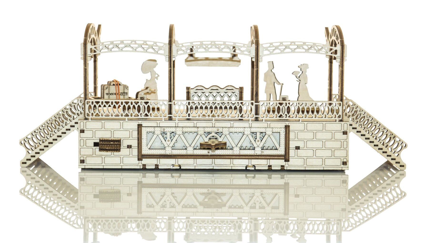 Puitkonstruktor Wooden city Raudteejaam, 175 tk цена и информация | Klotsid ja konstruktorid | kaup24.ee