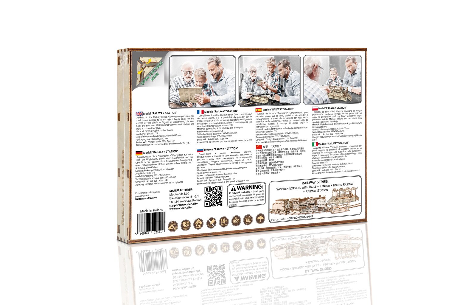 Puitkonstruktor Wooden city Raudteejaam, 175 tk цена и информация | Klotsid ja konstruktorid | kaup24.ee