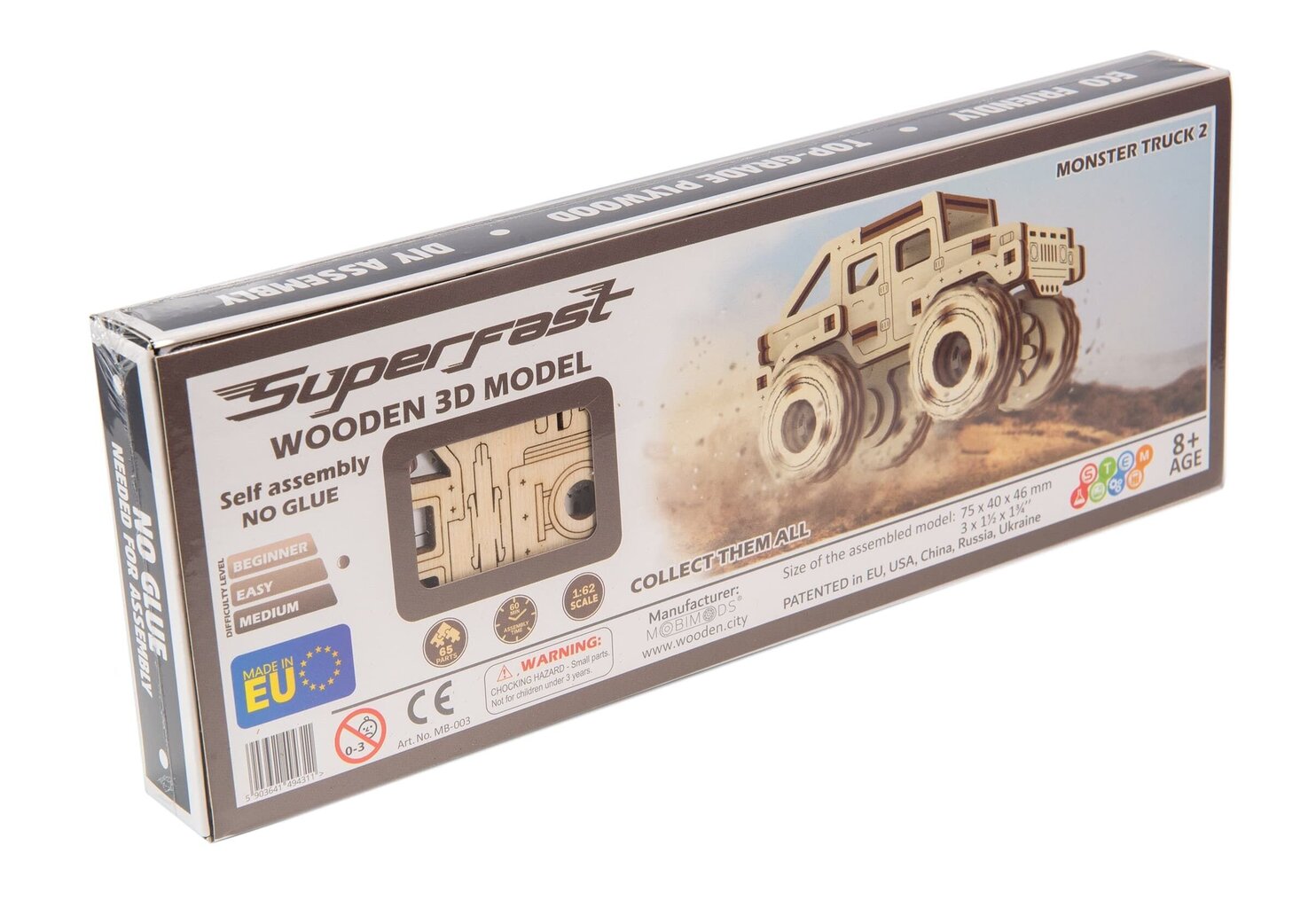 Puitkonstruktor Wooden city Monster Truck 2 Hummer H1 hind ja info | Klotsid ja konstruktorid | kaup24.ee