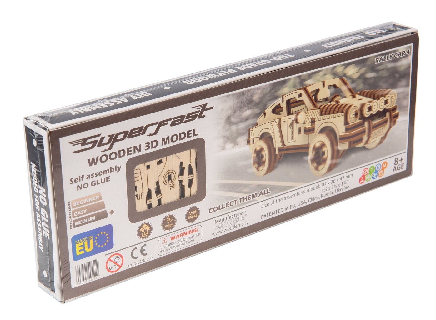 Puitkonstruktor Wooden city Rally Car 4 Porsche 911, 113 tk hind ja info | Klotsid ja konstruktorid | kaup24.ee