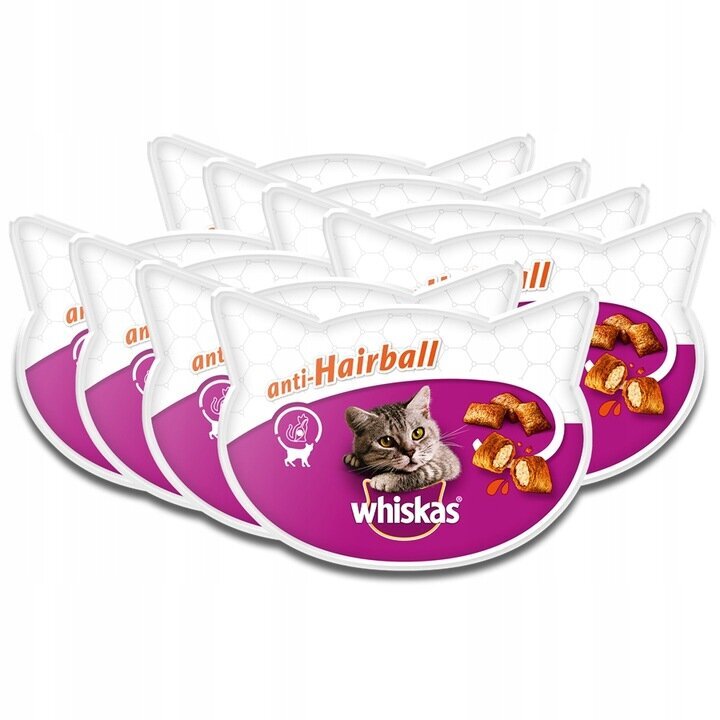 Karva puhastava toimega Whiskas Anti-hairball kassidele, 8x50 g цена и информация | Maiustused kassidele | kaup24.ee