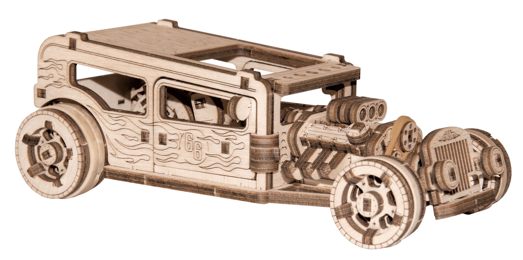 Puitkonstruktor Wooden city Auto, 141 tk hind ja info | Klotsid ja konstruktorid | kaup24.ee