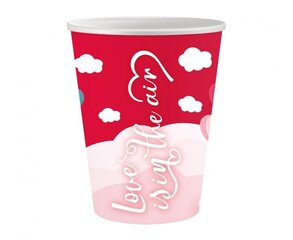 Стаканчики бумажные «Любовь в воздухе», розовый цвет 6 шт., 250 мл цена и информация | Праздничная одноразовая посуда | kaup24.ee
