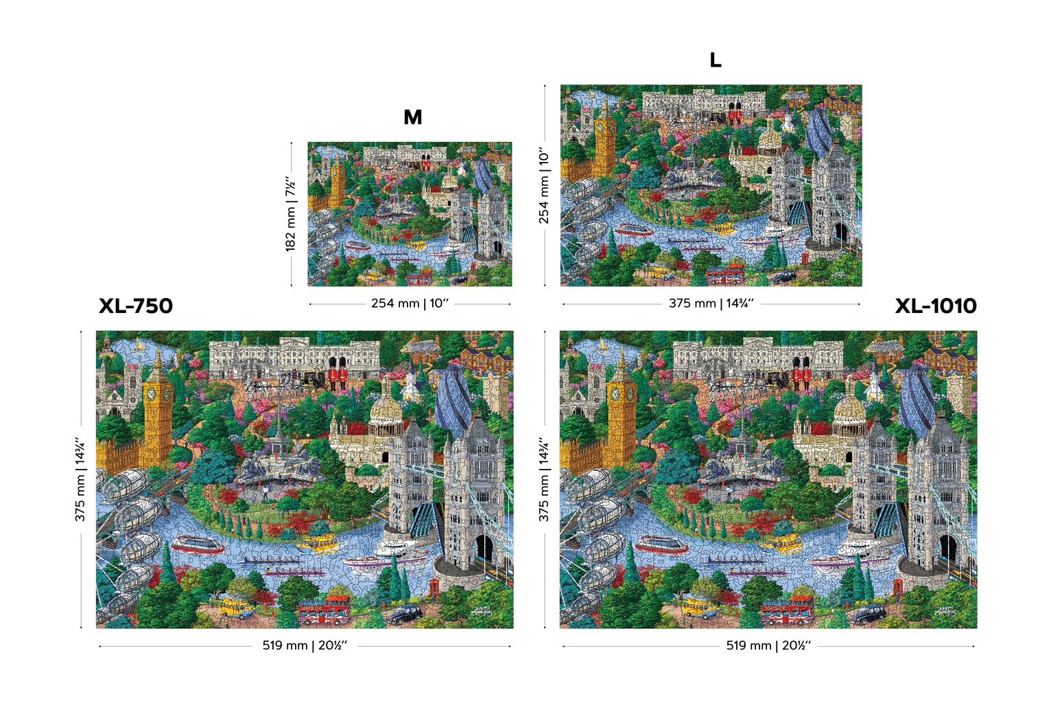 Puidust pusle kujudega Wooden city London, 750 tk hind ja info | Pusled | kaup24.ee