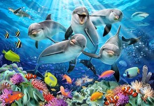 Puidust pusle kujudega Wooden city Õnnelikud delfiinid, 505 tk цена и информация | Пазлы | kaup24.ee