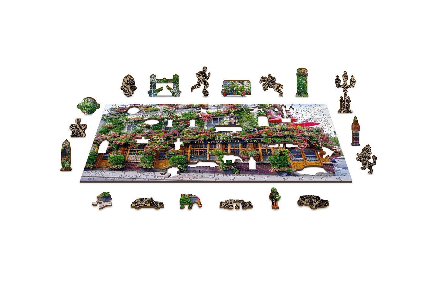 Puidust pusle kujudega Wooden city London pubi, 300 tk hind ja info | Pusled | kaup24.ee