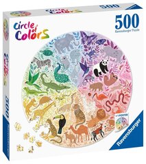 Ravensburgeri mõistatus ringis-Animals 500p 17172 hind ja info | Pusled | kaup24.ee