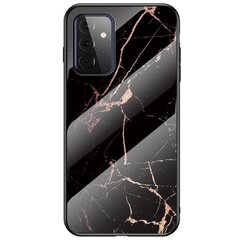 „Marble“ твердый силиконовый (TPU) чехол - чёрный / золотой (Galaxy A72) цена и информация | Чехлы для телефонов | kaup24.ee