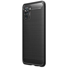 „Carbon“ твердый силиконовый чехол (TPU) - черный (Redmi Note 10S / Note 10 4G / Poco M5s) цена и информация | Чехлы для телефонов | kaup24.ee