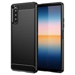 „Carbon“ твердый силиконовый чехол (TPU) - черный (Xperia 10 IV) цена и информация | Чехлы для телефонов | kaup24.ee