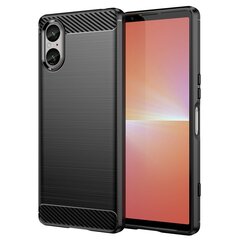 Твердый силиконовый чехол „Carbon“ (TPU) - чёрный (Xperia 5 V) цена и информация | Чехлы для телефонов | kaup24.ee