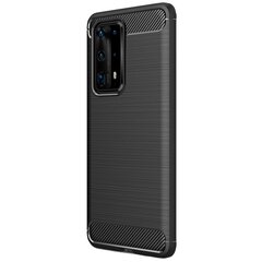 „Carbon“ твердый силиконовый чехол (TPU) - черный (P40 Pro+) цена и информация | Чехлы для телефонов | kaup24.ee