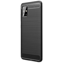 „Carbon“ твердый силиконовый чехол (TPU) - черный (Galaxy A51) цена и информация | Чехлы для телефонов | kaup24.ee